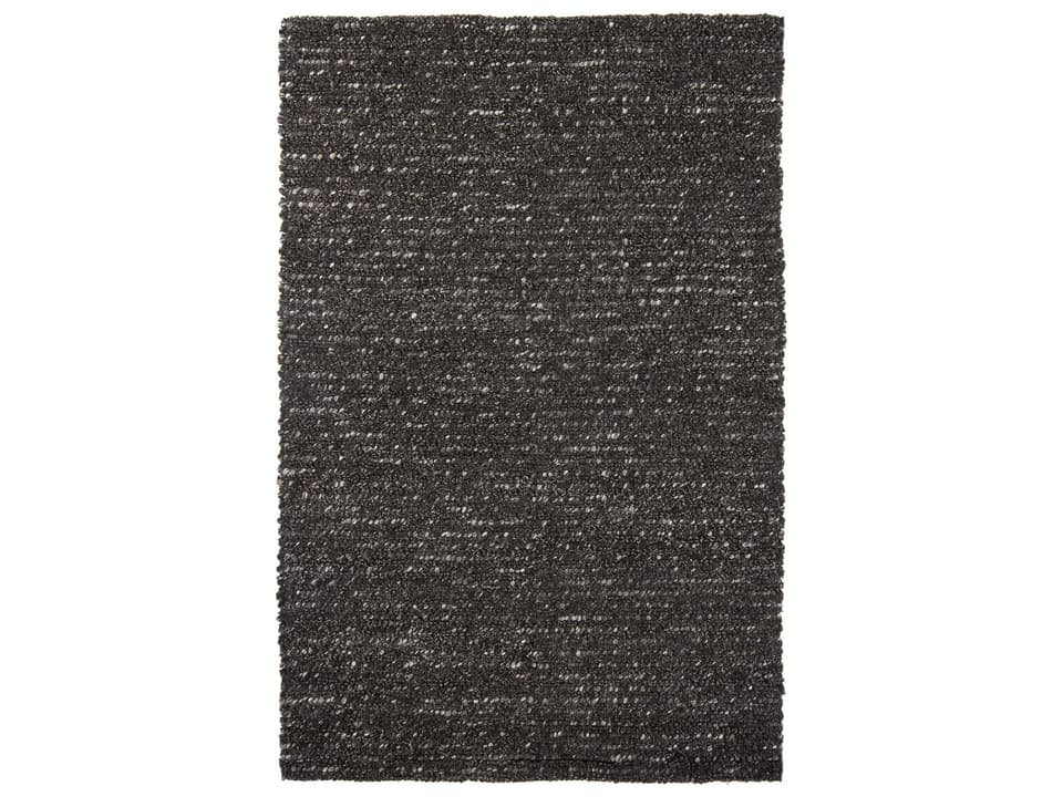 Anni Hand-Woven New Zealand Wool Area Rug in Charcoal and Ivory