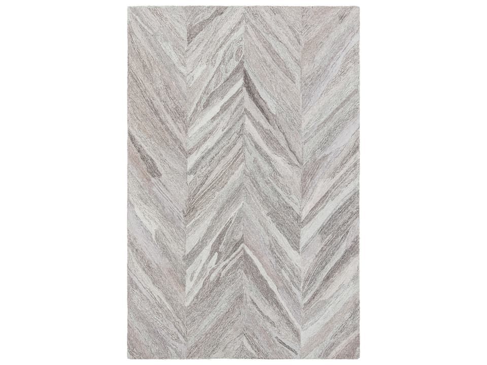 Anya Collection Hand-Tufted Wool Area Rug in Silver