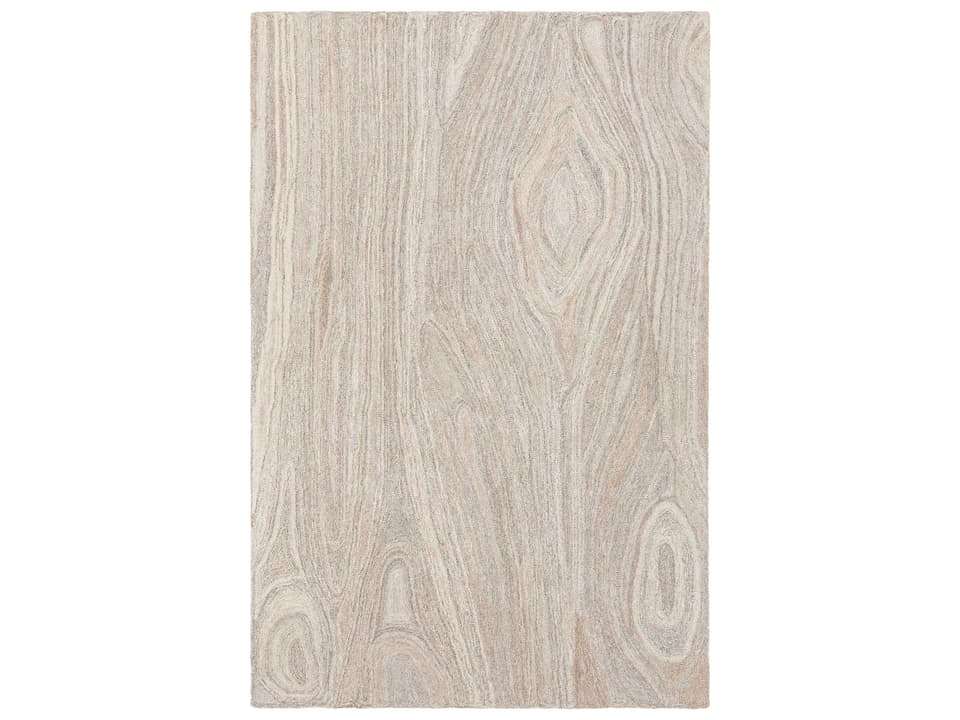 Anya Collection Abstract Hand-Tufted Wool Area Rug in Tan and Grey