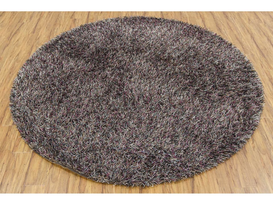 Astrid 7-Foot 9-Inch Round Hand-Woven Shag Area Rug in Purple