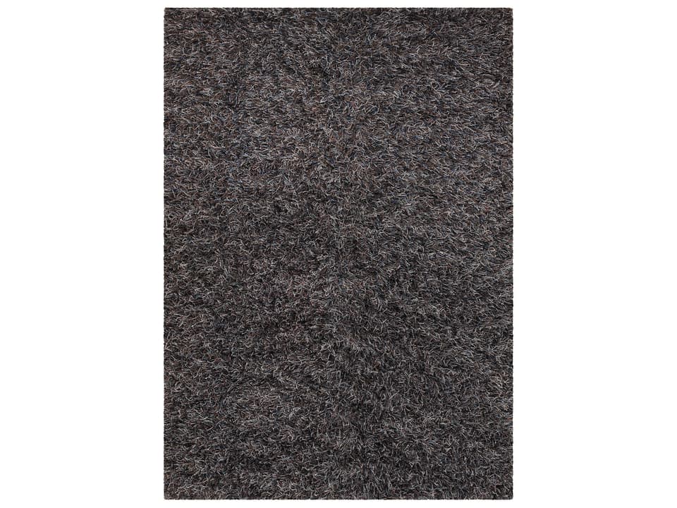 Astrid Hand Woven Polyester Shag Area Rug in Brown Blue and Grey