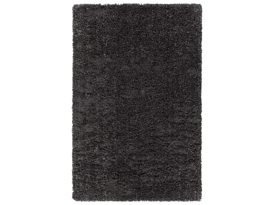 Bolero Hand-Woven Polyester Shag Area Rug Black