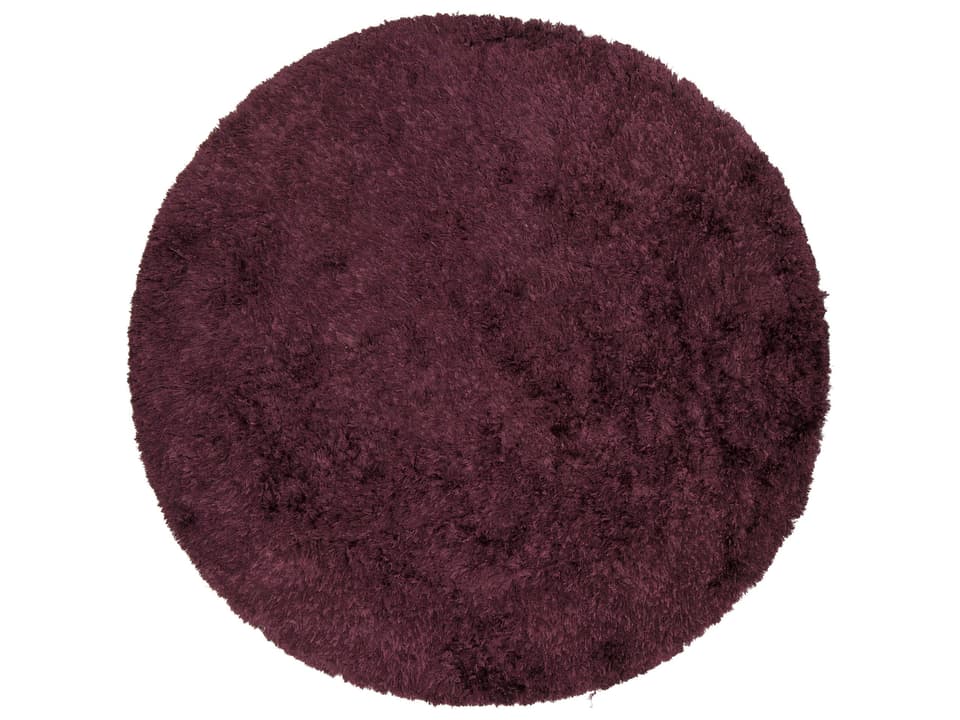 Celecot Round Shag Area Rug in Plum