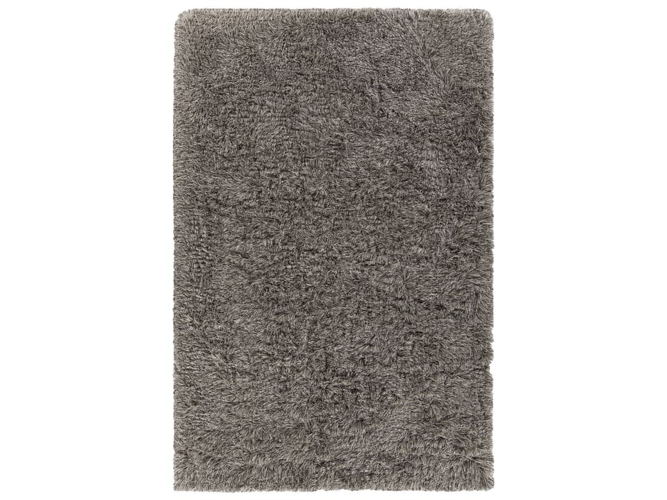 Elisha Hand-Woven Polyester Contemporary Shag Area Rug in Grey Black