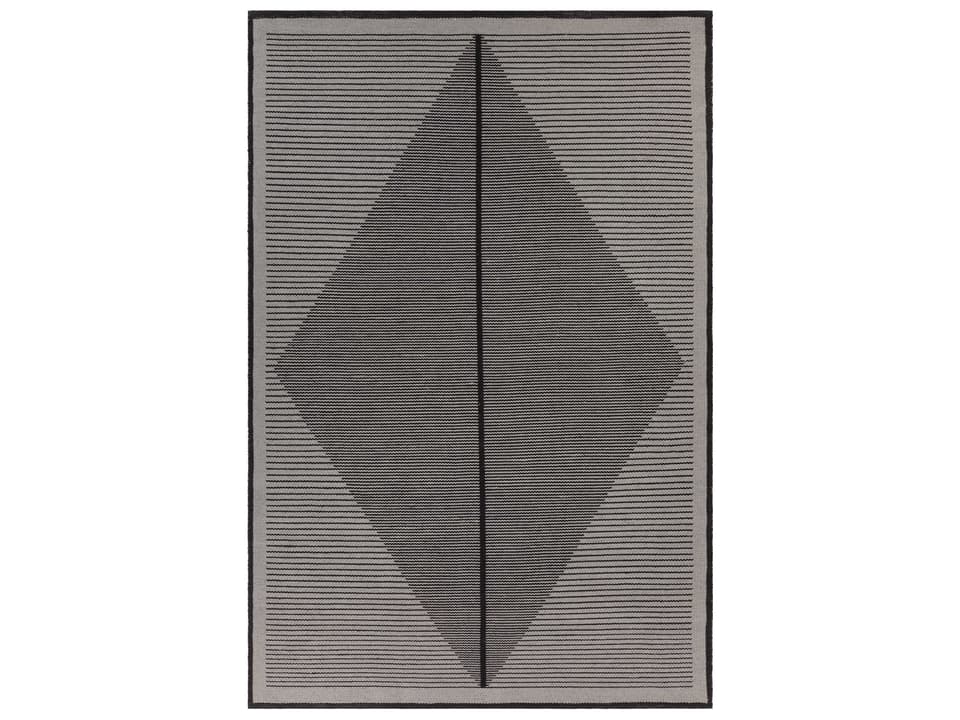 Elyza Gray and Black Striped Indoor Outdoor Area Rug