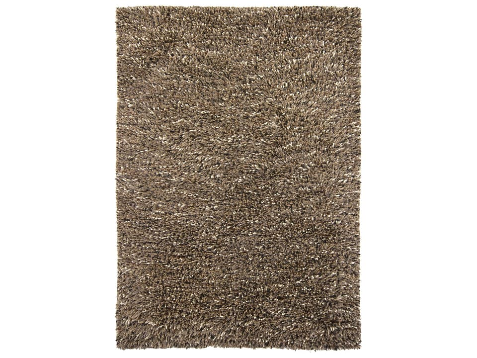 Estilo EST-18501 Hand-Woven Shag Area Rug in Tan Brown Ivory Black