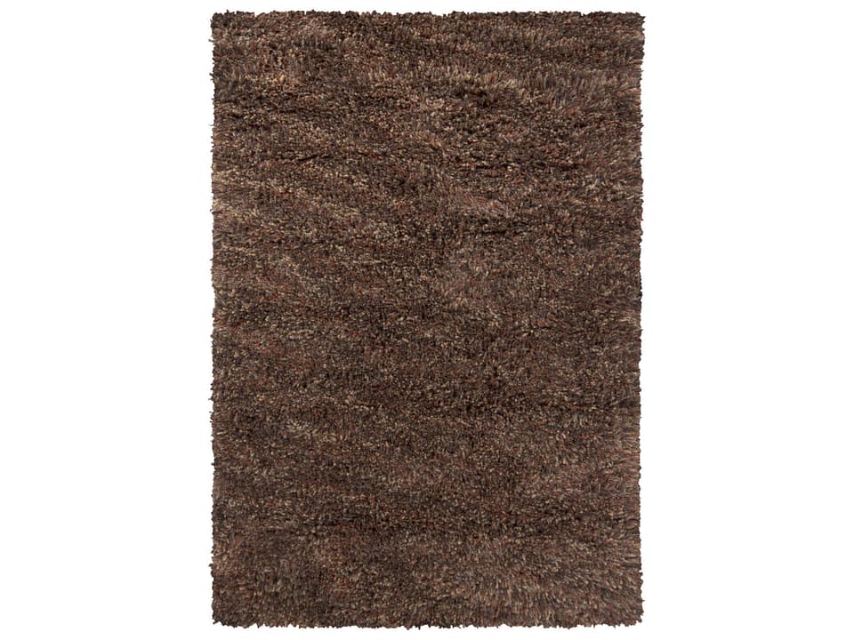 Estilo 60x90 Inch Hand-Woven Wool Blend Shag Area Rug in Brown Beige