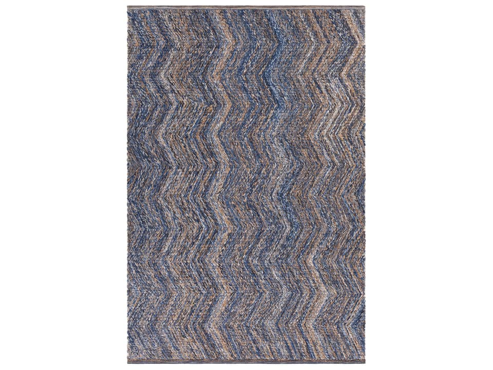 Eugenie Hand-Woven Contemporary Area Rug in Blue and Gold
