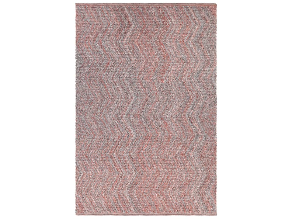 Eugenie Chevron Hand Woven Area Rug in Rust and Grey