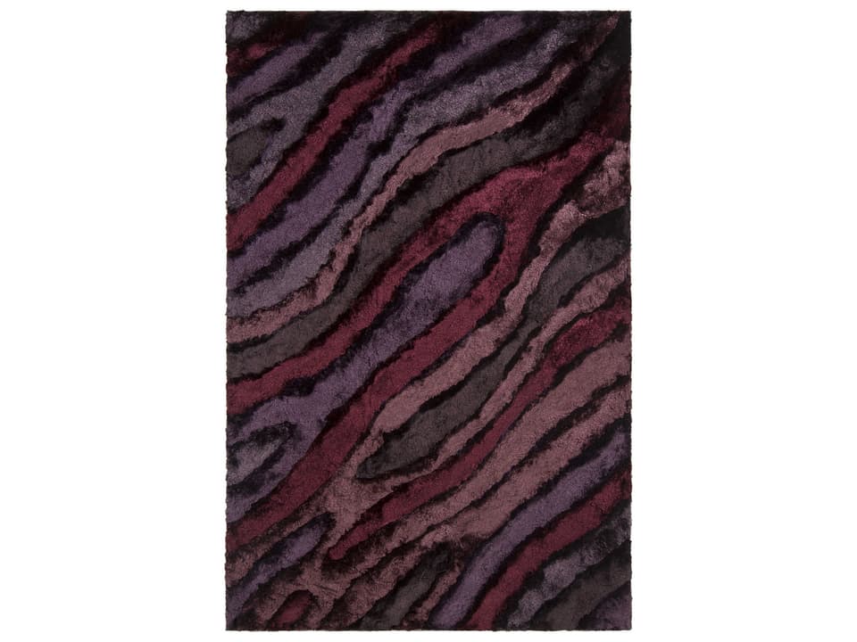 Flemish Hand-Woven Polyester Shag Area Rug in Purple