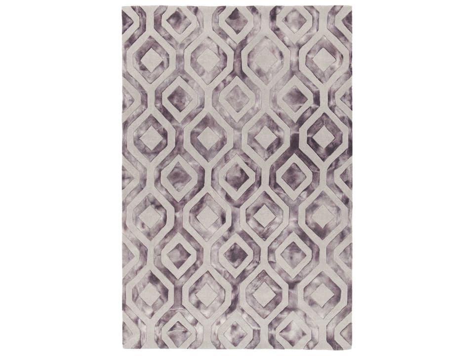 Fran Geometric Hand Tufted Wool Area Rug in Tan Brown