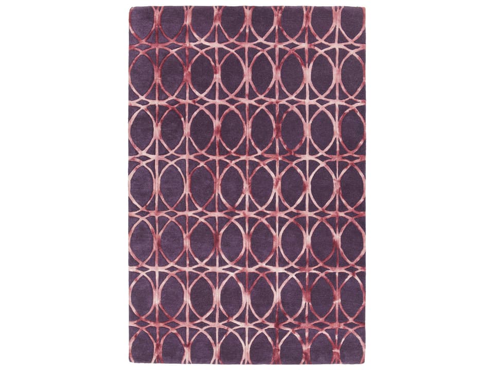 Fran Hand-Tufted Wool Area Rug Dark Purple Multi-Color Pattern