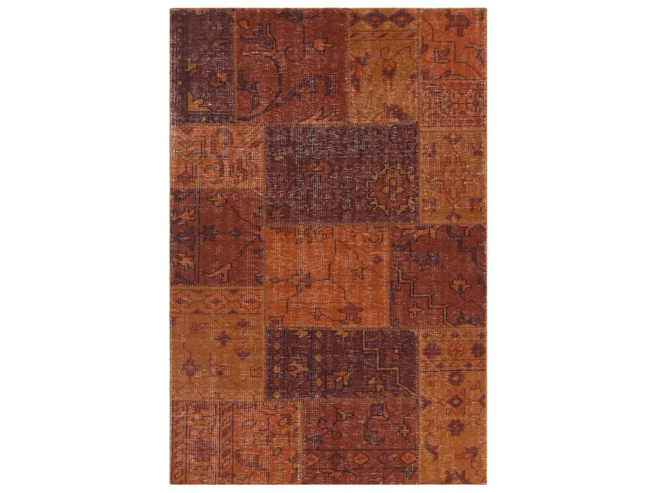 Fusion Orange Hand-Knotted Wool Area Rug