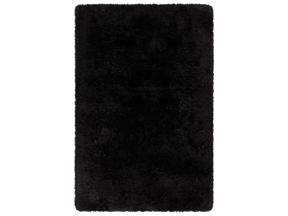 Giulia Hand-Woven Black Shag Area Rug