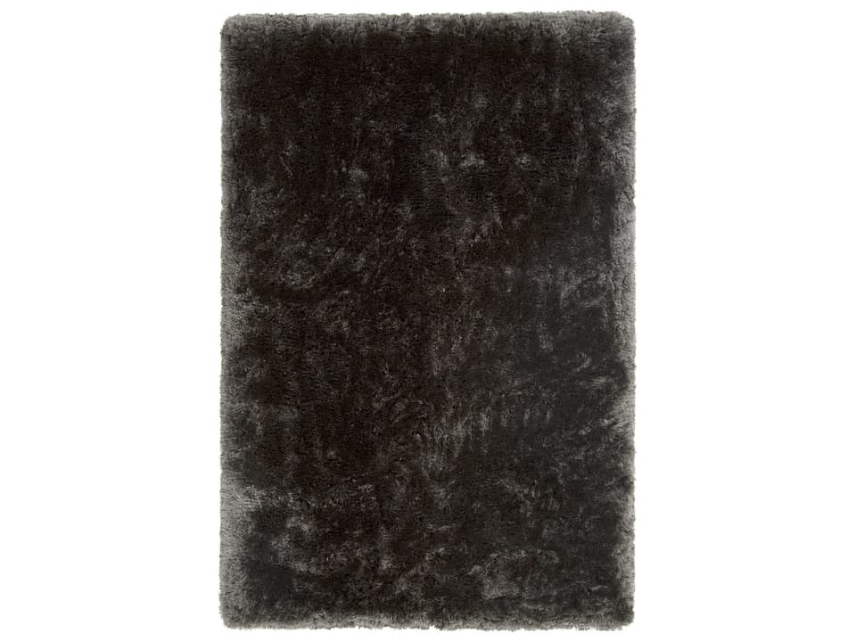 Giulia Hand-Woven Shag Area Rug in Charcoal Polyester