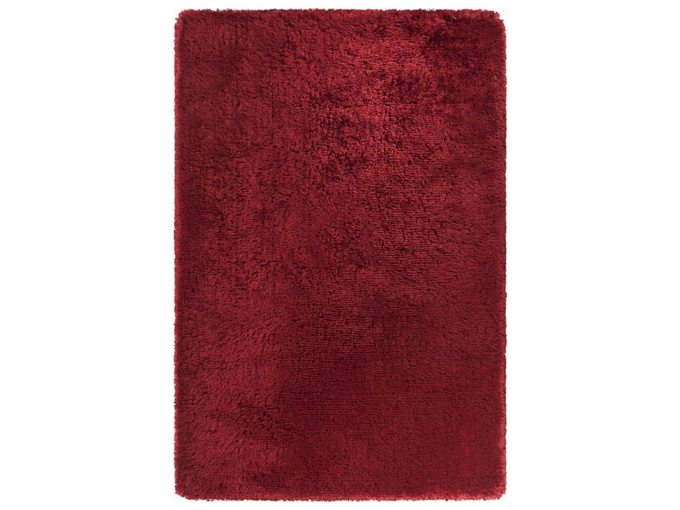 Giulia Hand-Woven Polyester Shag Area Rug in Red