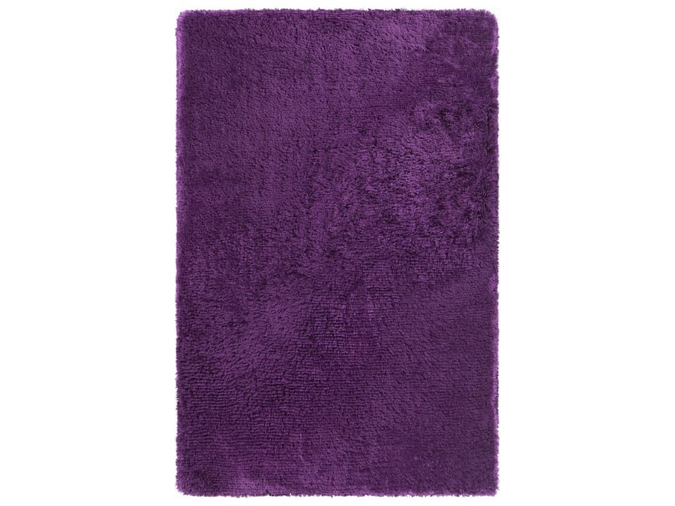 Giulia Hand-Woven Polyester Shag Area Rug in Dark Purple