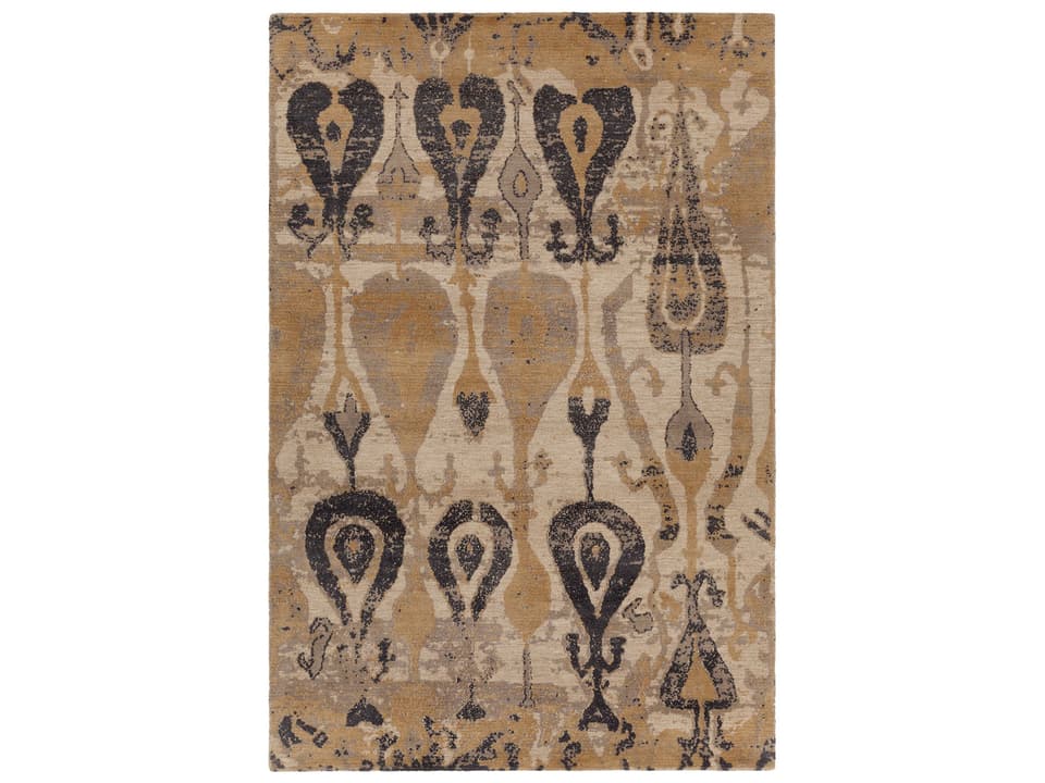 Gwen Collection Hand-Tufted Wool Area Rug in Gold Taupe and Beige