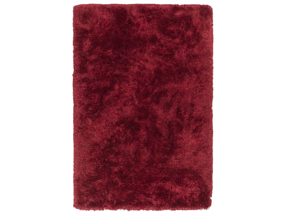 Joni Collection Hand-Woven Polyester Shag Area Rug in Red