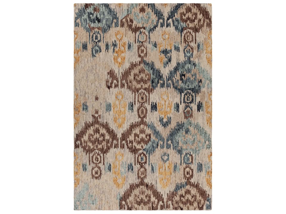 Kara Hand-Tufted Wool Ikat Area Rug in Multi-Color