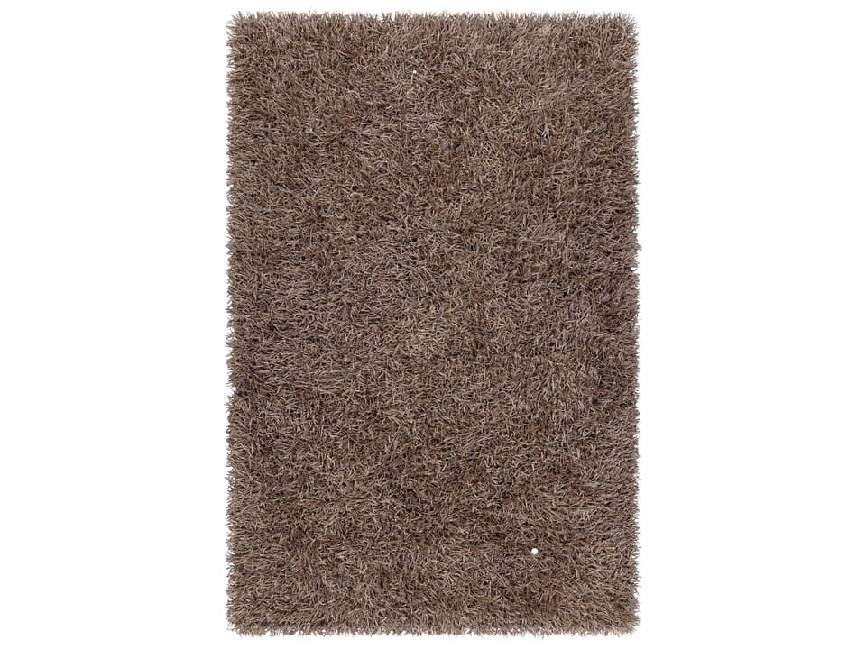 Nora Hand Woven Shag Area Rug in Beige Polyester