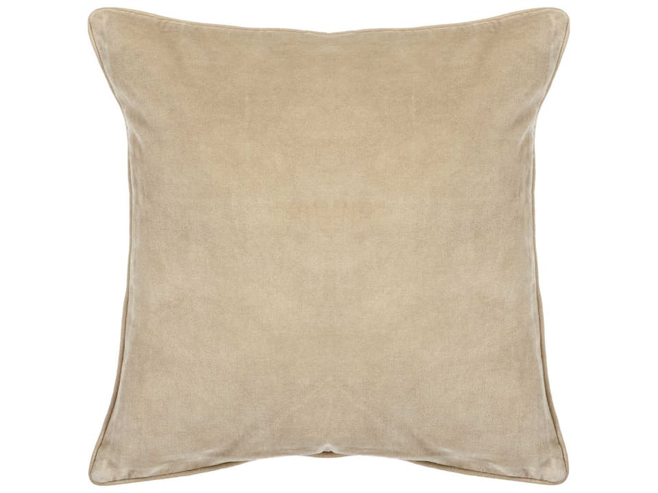 Cushion 28019 Handmade Cotton Velvet 22-Inch Accent Pillow in Beige