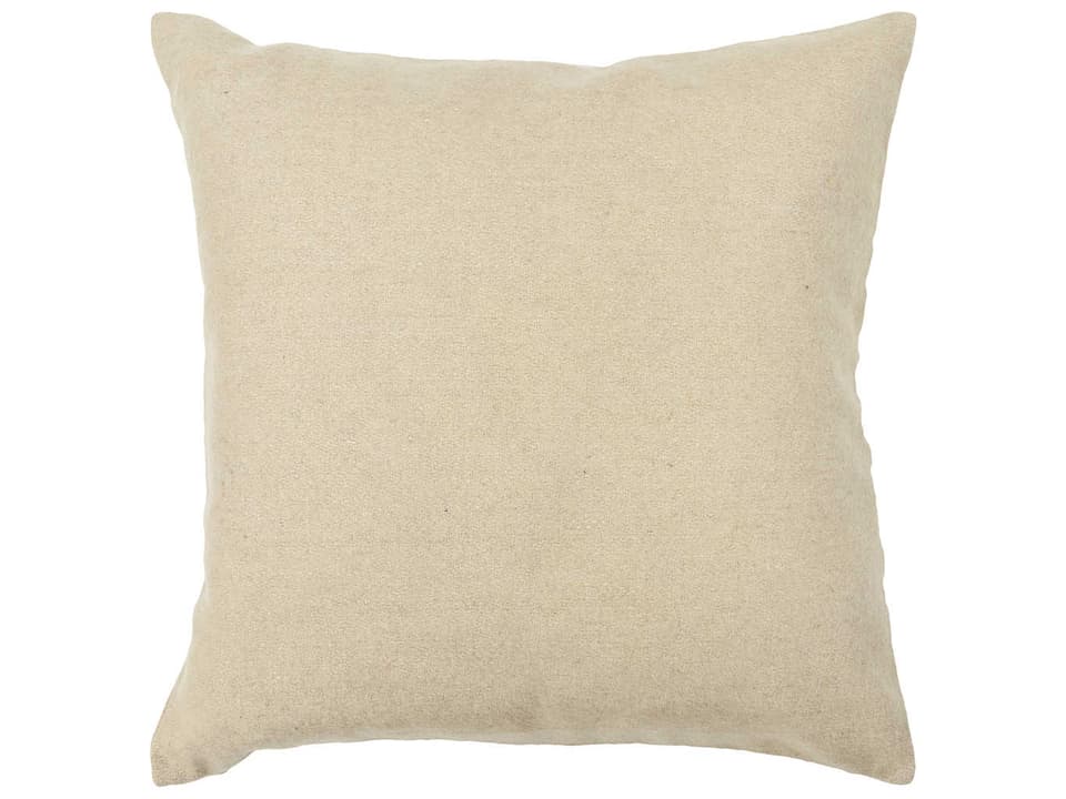 CUS28020 Handmade Wool Accent Pillow with Down Fill in Beige