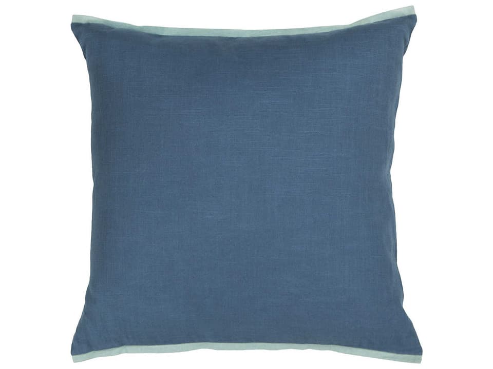 CUS28024 22-Inch Cotton Handmade Cushion in Blue Light Blue