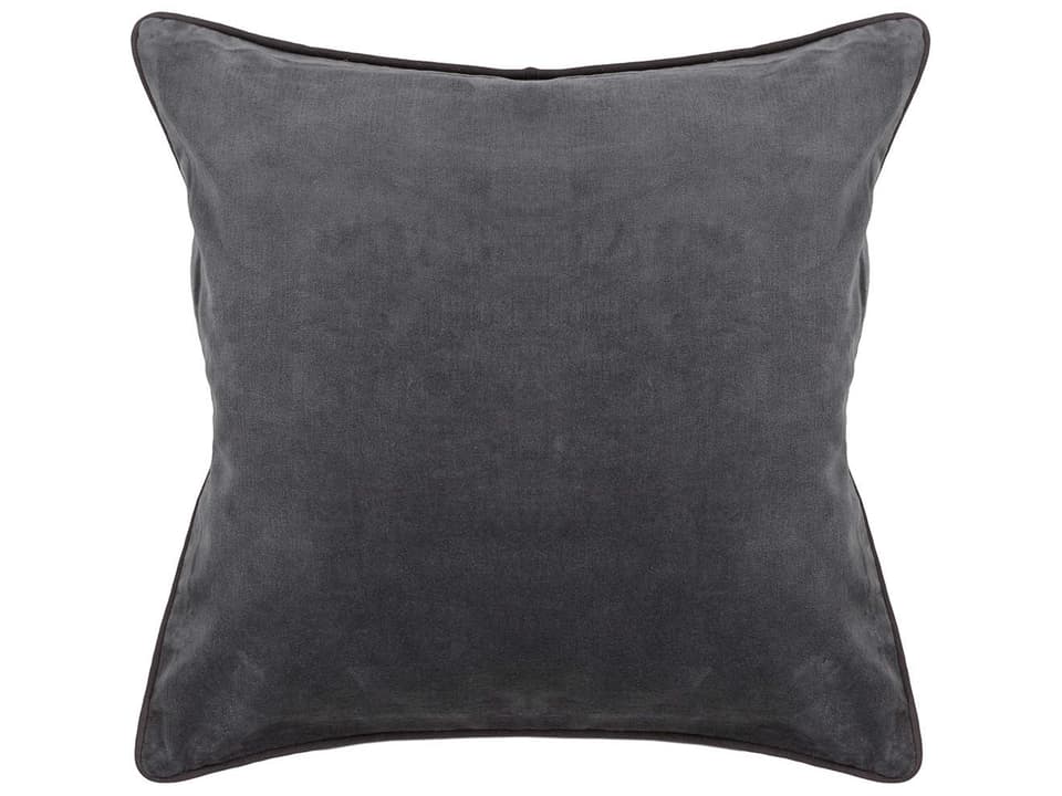 Cotton Velvet Handmade Accent Pillow 18x18 Inch Grey