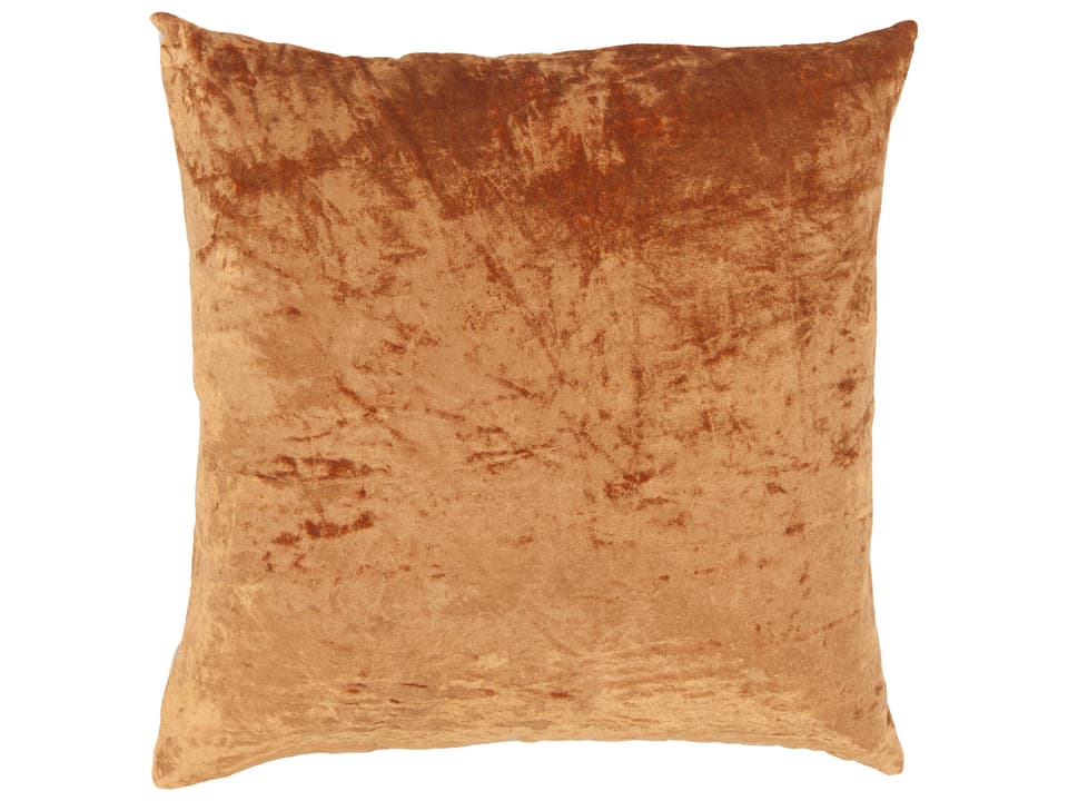 Cotton Linen Viscose Handmade Cushion in Copper