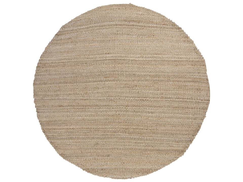 Saket Round Jute Area Rug in Natural Tan