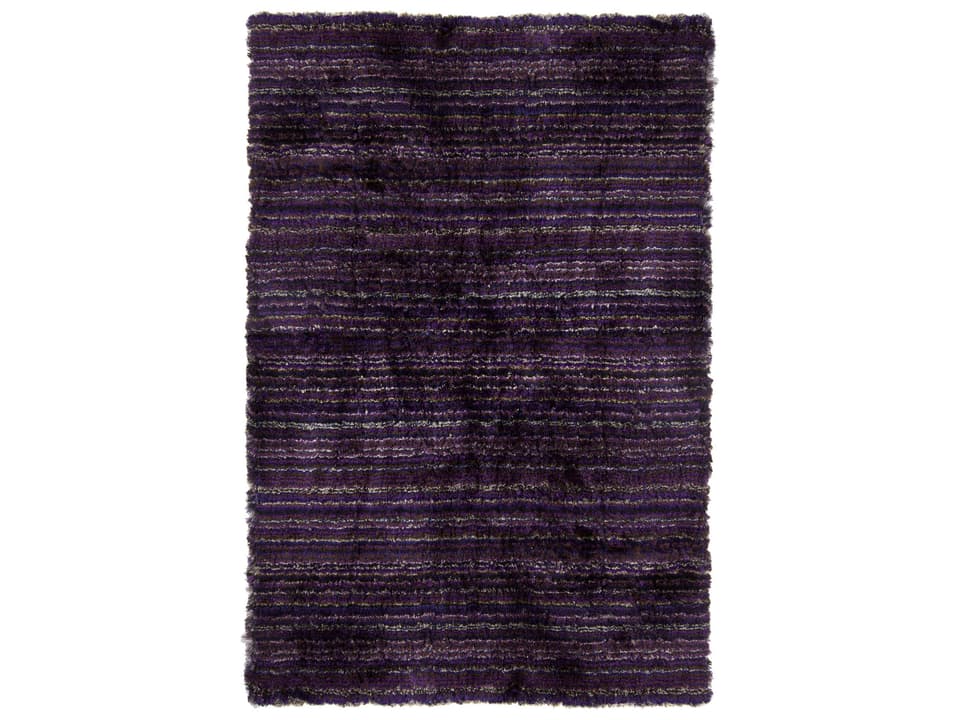 Savona Contemporary Shag Area Rug in Violet with Blue and Beige Accents