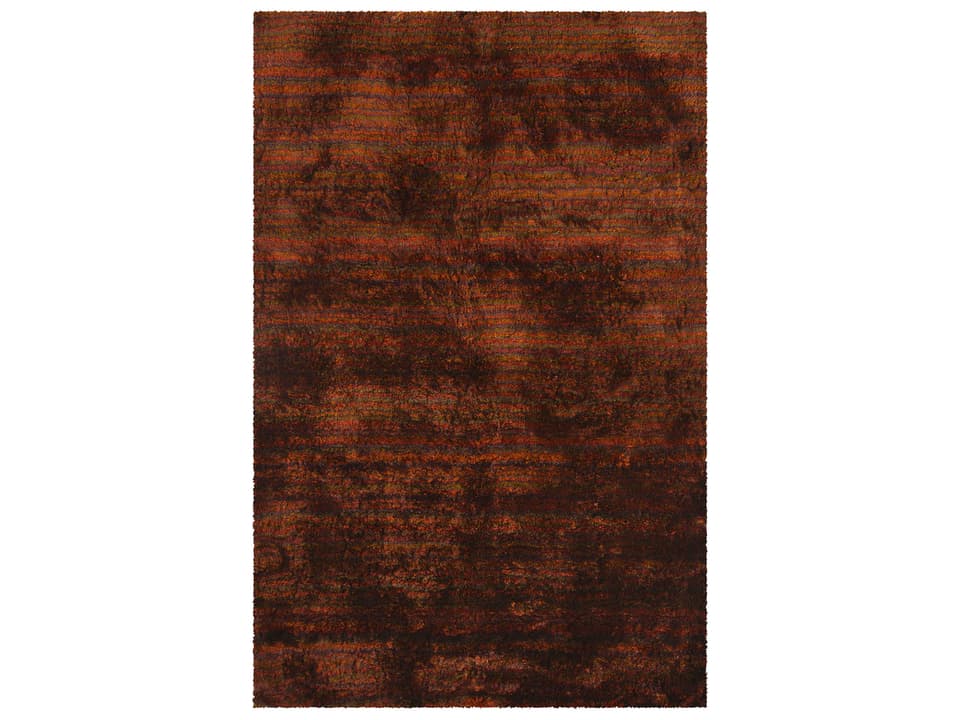 Savona Hand Woven Shag Area Rug Red Orange Brown