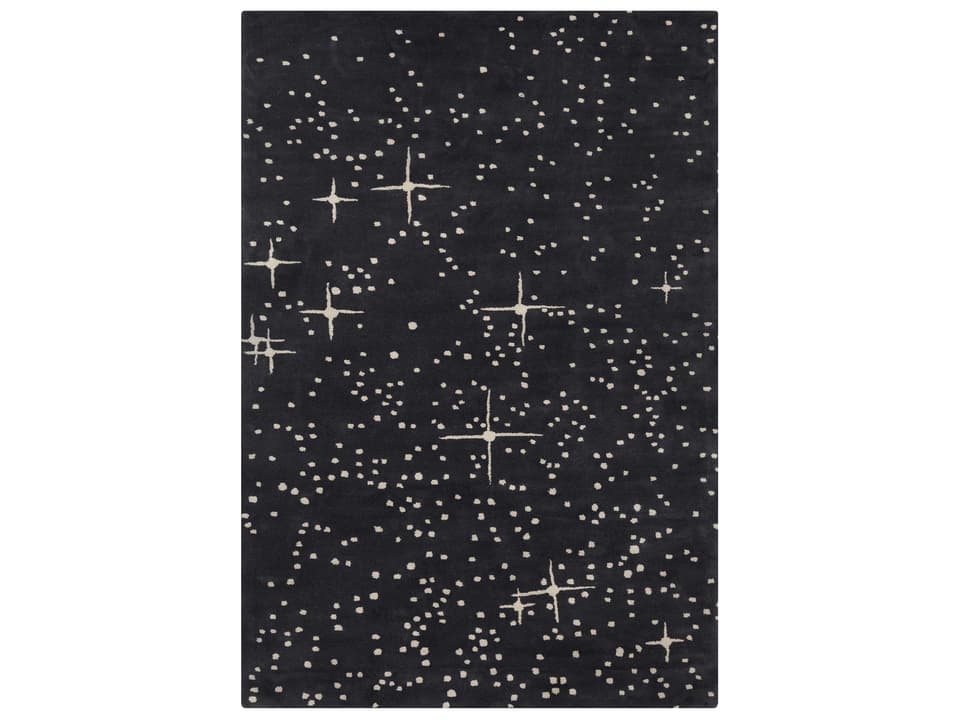Stella Hand-Tufted Wool Area Rug in Black and Ivory