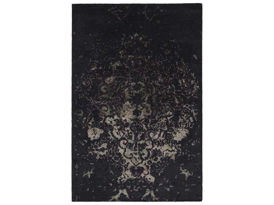 Veleno Hand-Tufted Floral Area Rug in Charcoal Grey Beige