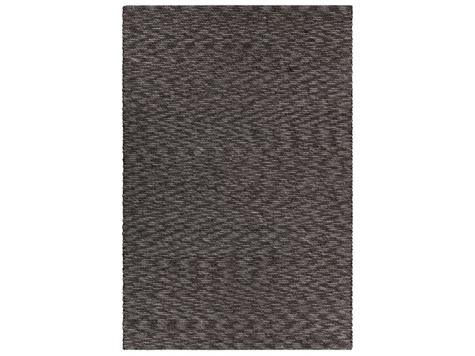Yvonne Hand-Woven Wool Viscose Cotton Area Rug in Grey and Black