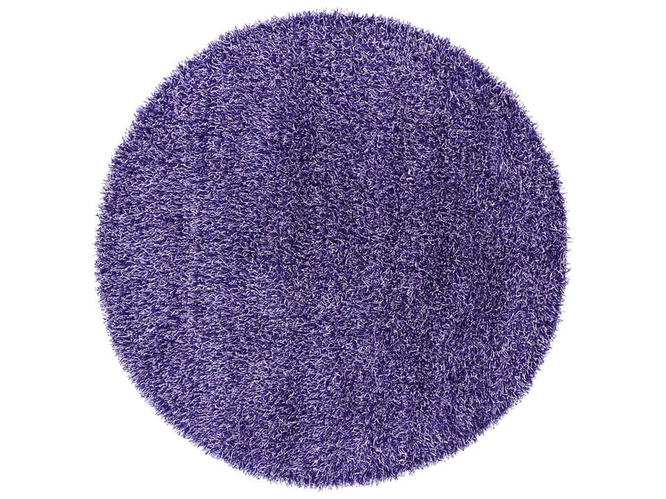 Zara 7-Foot 9-Inch Round Hand-Woven Shag Area Rug in Dark Lavender