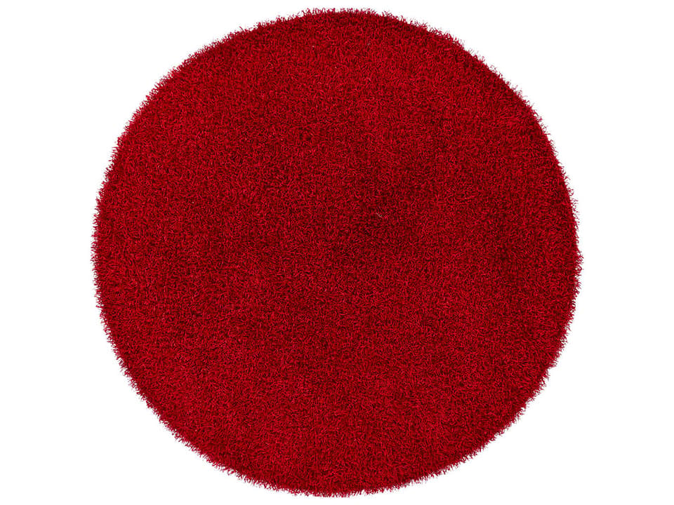 Zara Collection 7 Foot 9 Inch Round Hand-Woven Shag Area Rug in Red