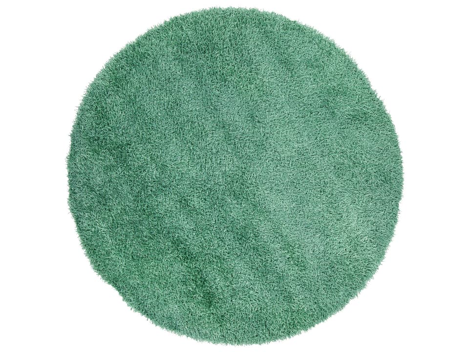 Zara Shag Hand-Woven Polyester Area Rug in Teal
