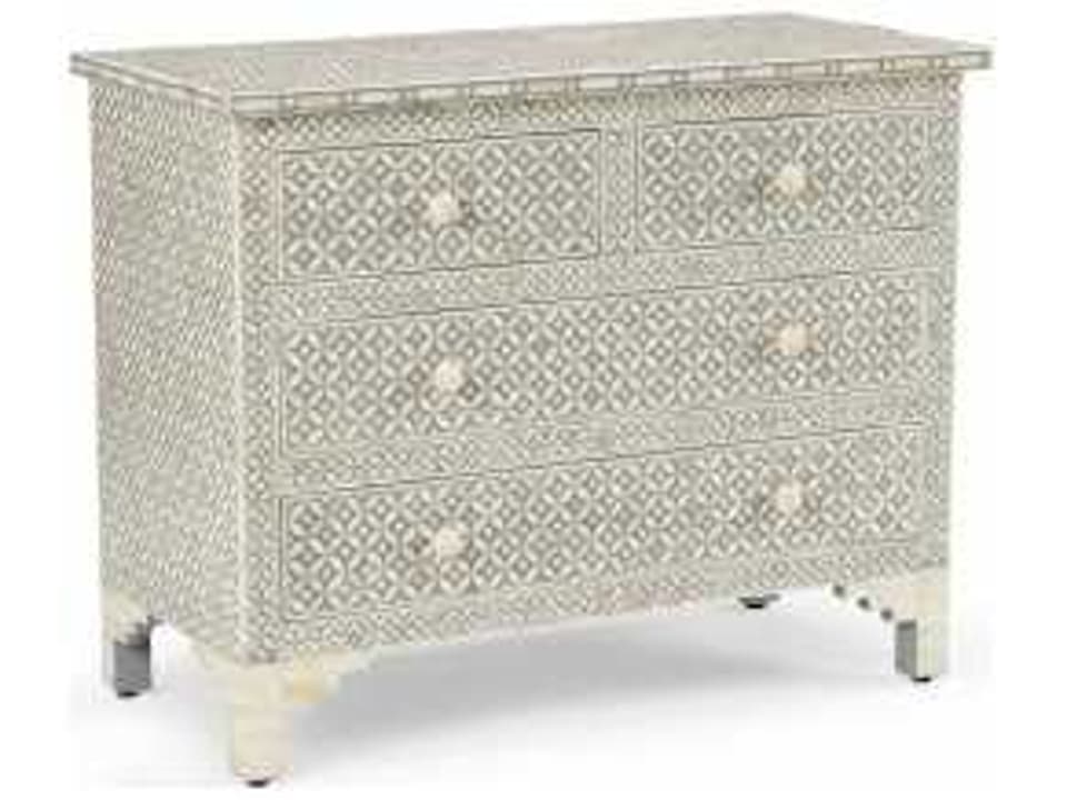 Gray White Accent Chest
