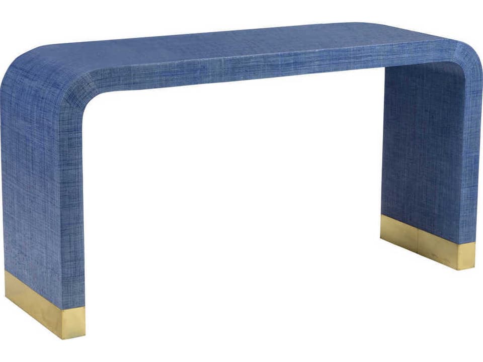 Rectangular Wood Blue Antique Console Table