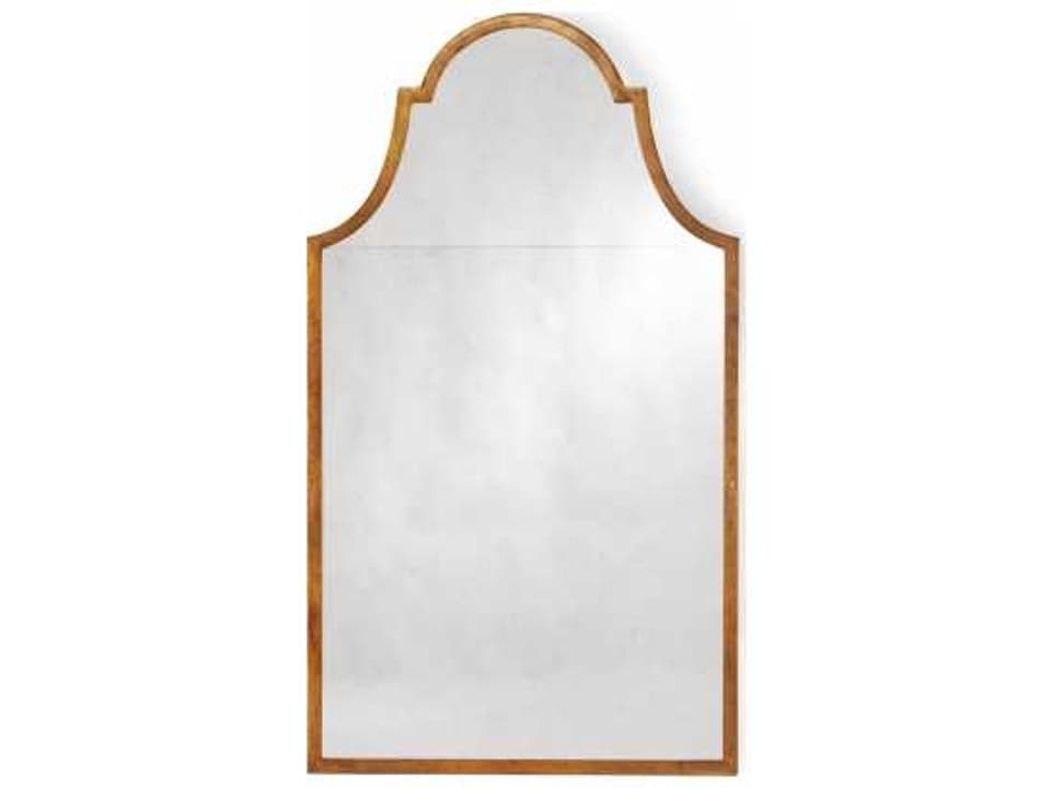Lisa Kahn Architectural Arch Mirror in Antique Gold Leaf Iron