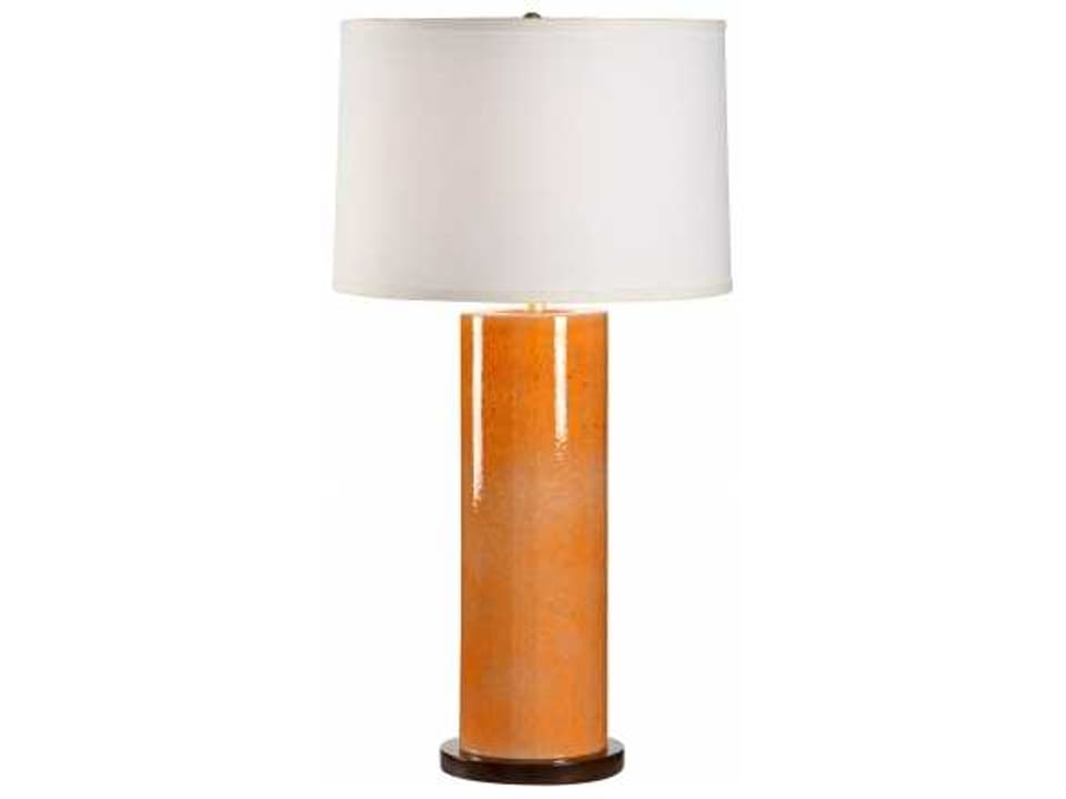 Anderson Hand-Colored Euroceramic Table Lamp in Orange Glaze