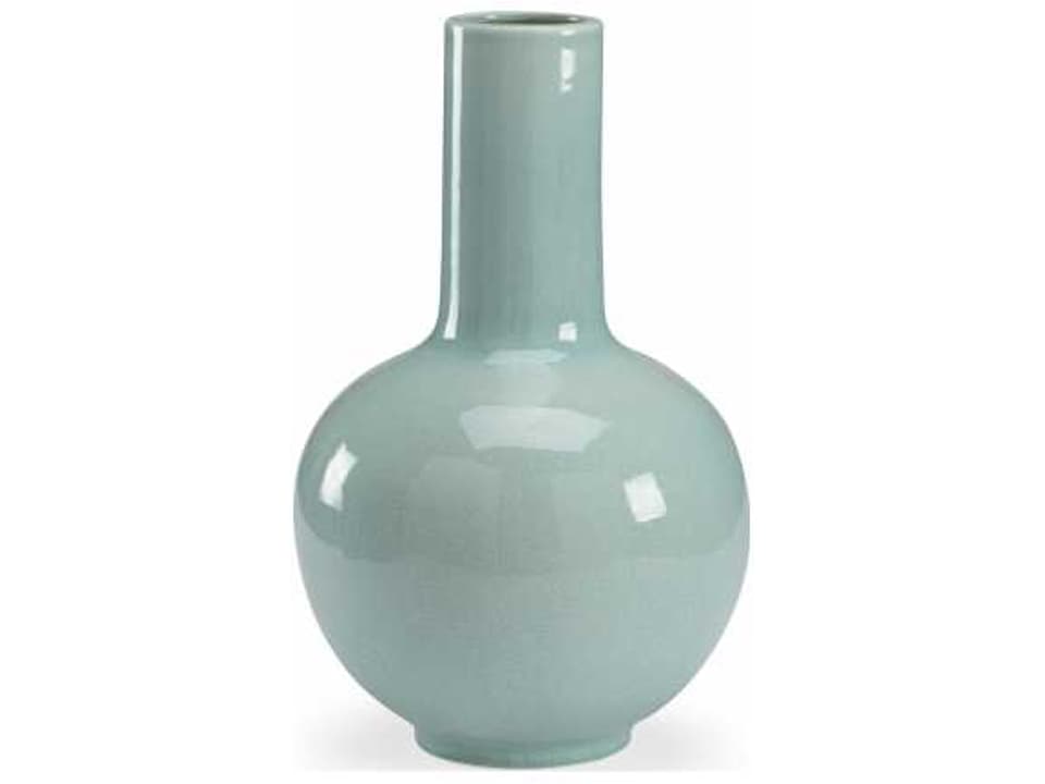 Wicker Celadon Glaze Vase 12-Inch Diameter
