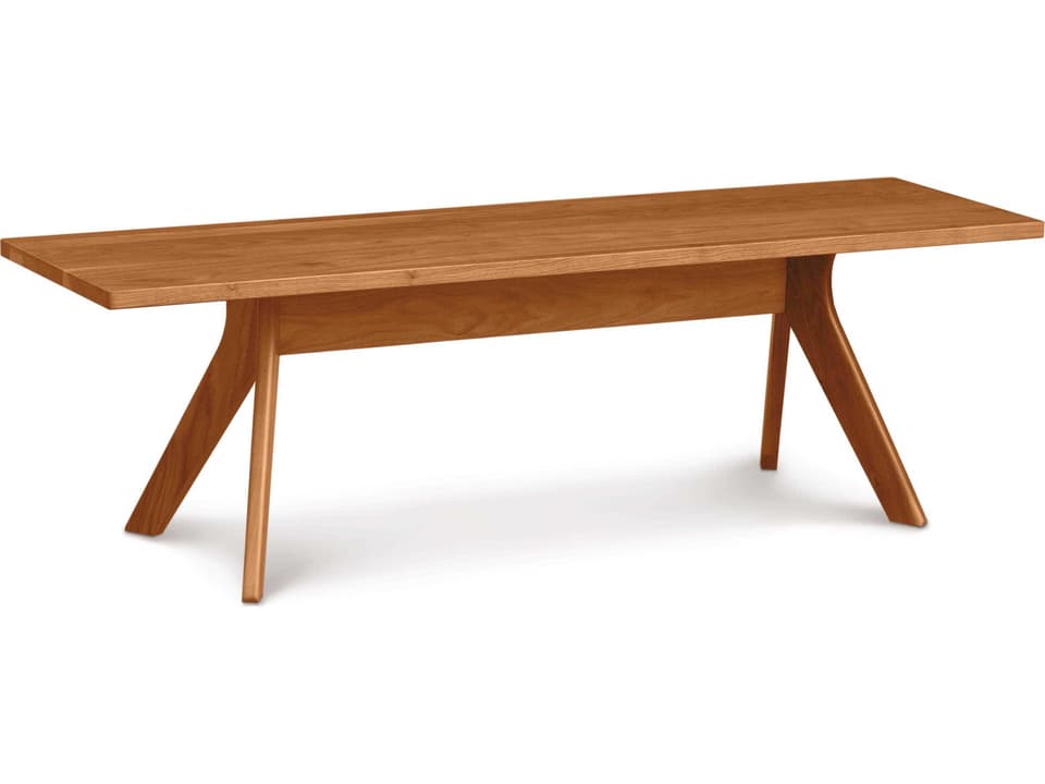 Audrey Solid Hardwood Dining Bench in Cherry or Walnut with Double X-Base