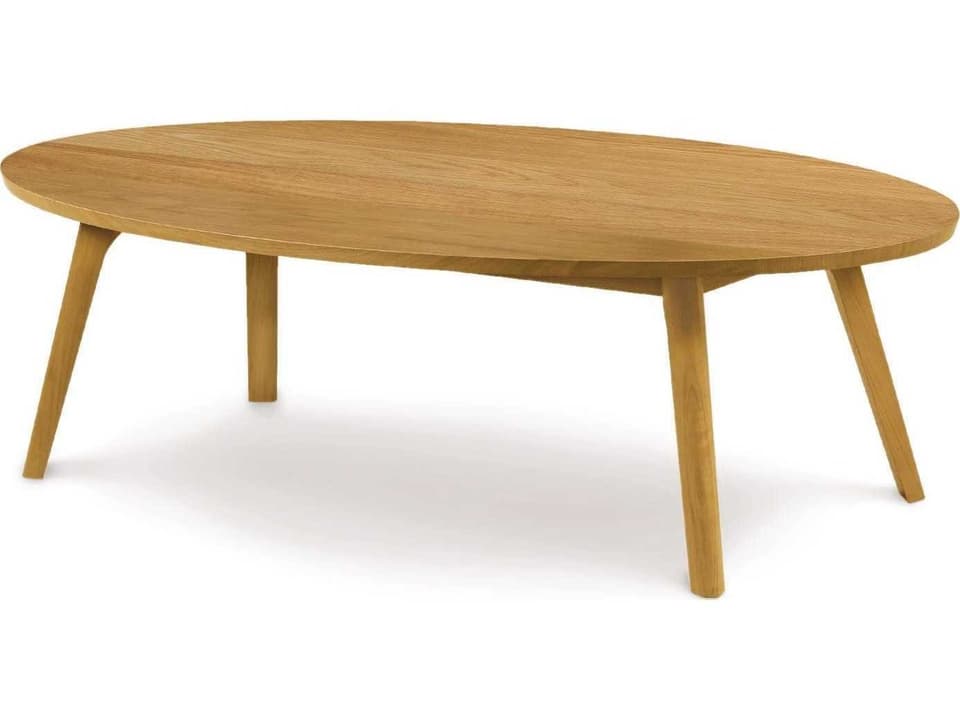 Catalina Oval Wood Coffee Table Mid Century Solid Wood