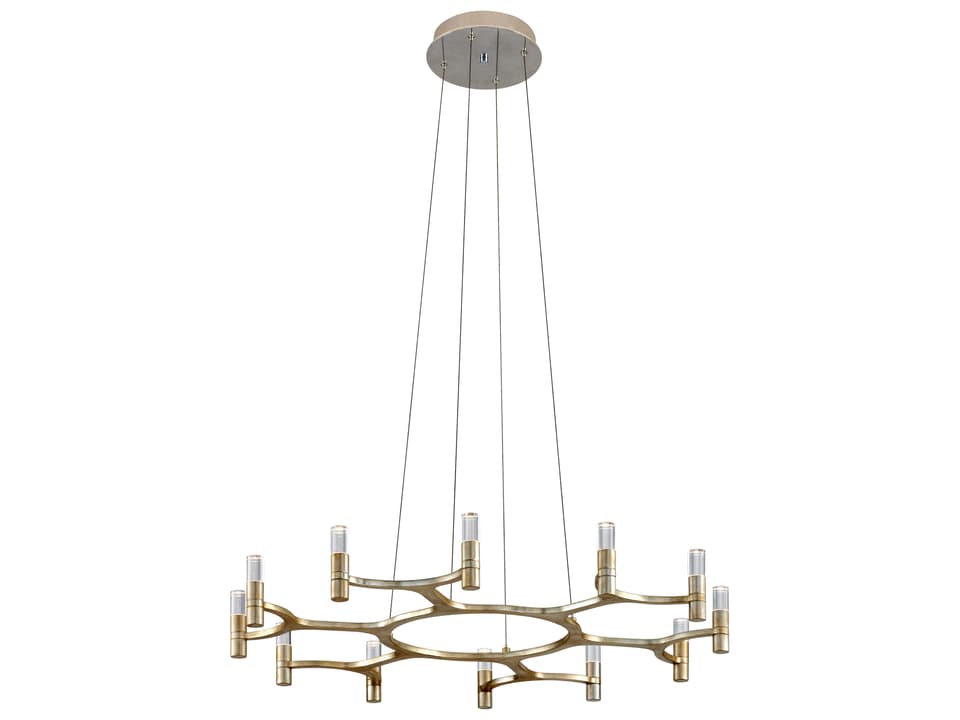Nexus 12-Light Integrated LED Chandelier in Warm Silver Leaf