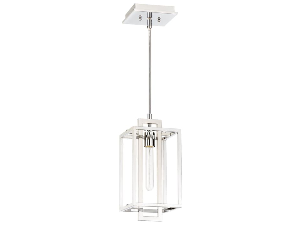 Cubic 1-Light Mini Pendant in Chrome with Open Frame Design