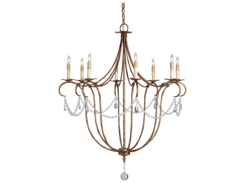 Vistas 8-Light Rhine Gold Crystal Candelabra Chandelier