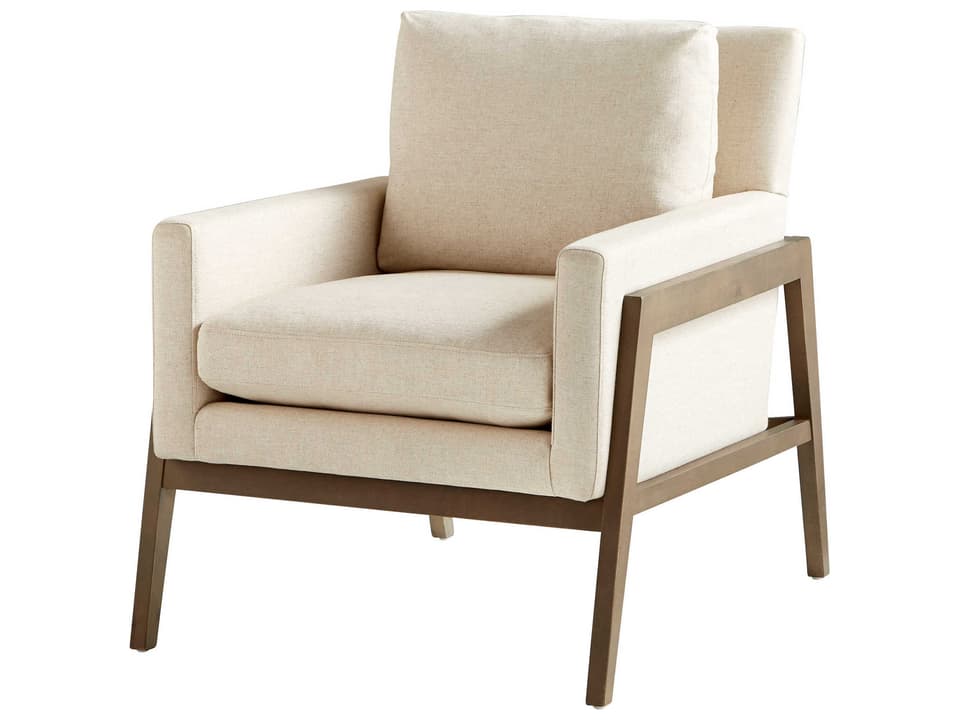 Presidio Upholstered Accent Chair in Natural Mocha and Cream Fabric